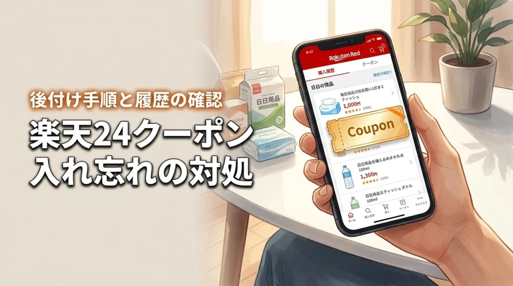 楽天24のクーポンを入れ忘れた？購入履歴での確認方法と後付けの手順を詳しく紹介