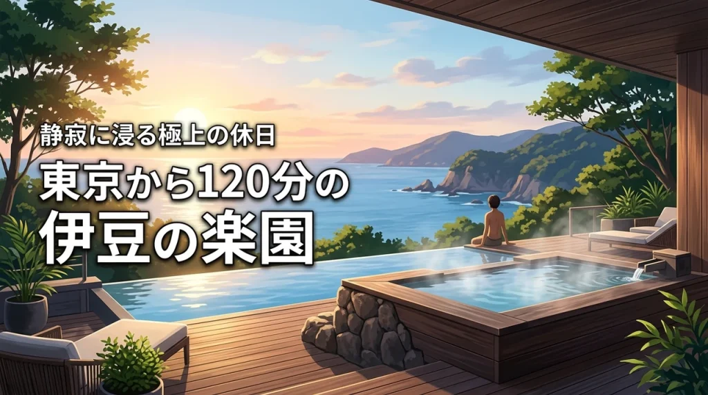 東京から120分でこの静けさ。時間の流れがゆっくりになる伊豆の楽園で過ごす極上の休日