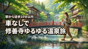 【車なしでOK】駅から徒歩10分以内！電車で行ける修善寺のゆるゆる温泉旅のコツ