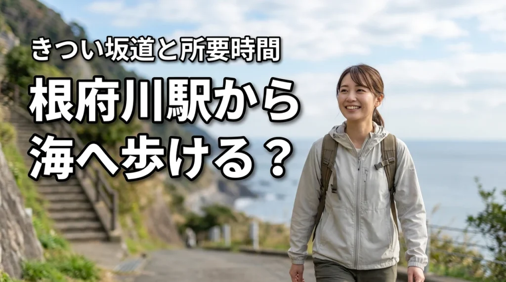 根府川駅から海へ散歩できる？きつい坂道の状況や所要時間を実体験から教えます（記事のアイキャッチ画像）